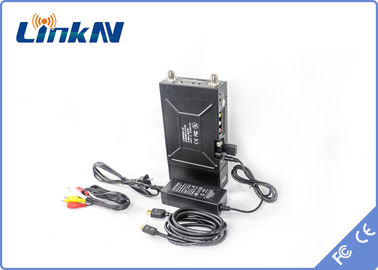 Transmisor video COFDM QPSK HDMI de la policía de Manpack y ancho de banda bajo de la encripción 2-8MHz del retraso AES256 de CVBS H.264