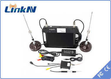 Receptor táctico FHD de COFDM con las antenas duales AES256 DC 12V de la alta sensibilidad de la batería y de la pantalla a color