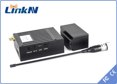 Encripción baja de la alta seguridad AES256 del retraso H.264 de Mini Hidden Video Transmitter el 1km COFDM del detective con pilas