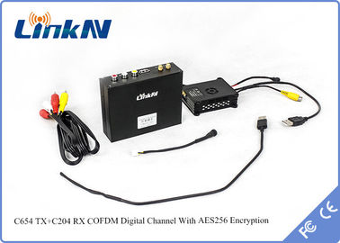 transmisión video de la gama larga del abejón del UAV de los 20KM COFDM QPSK con la encripción AES256