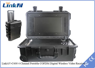 Receptor video táctico militar de la policía COFDM con sensibilidad 106dBm@2MHz de la encripción de la batería y de la exhibición AES256 la alta