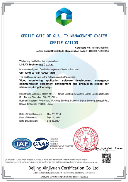 China LinkAV Technology Co., Ltd certificaciones