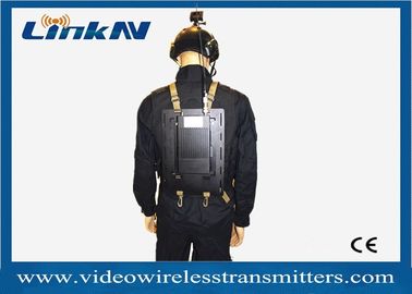 Transmisor video táctico COFDM HDMI de Manpack de la policía militar y intercomunicador bidireccional AES256 de CVBS con pilas