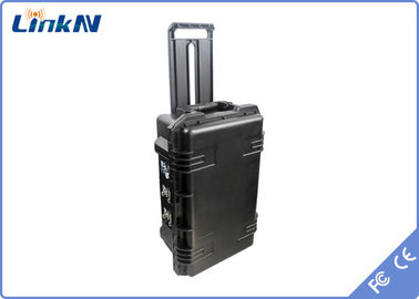 Receptor de video de maleta de 4 canales IP65 con batería y pantalla AES256 H.264 DC 12V