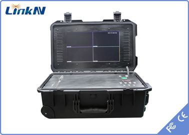 Receptor de vídeo policial COFDM con batería y pantalla AES256 cifrado de 4 canales IP65